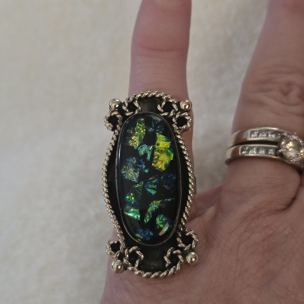 Elegant Opal-Inspired Statement Ring